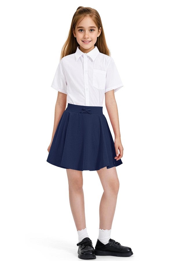 BOOPH Girls Skirts Kids Casual Mini Skorts Toddler Athletic Uniform Skirts with Pockets Navy 4-5 Years - Image 2